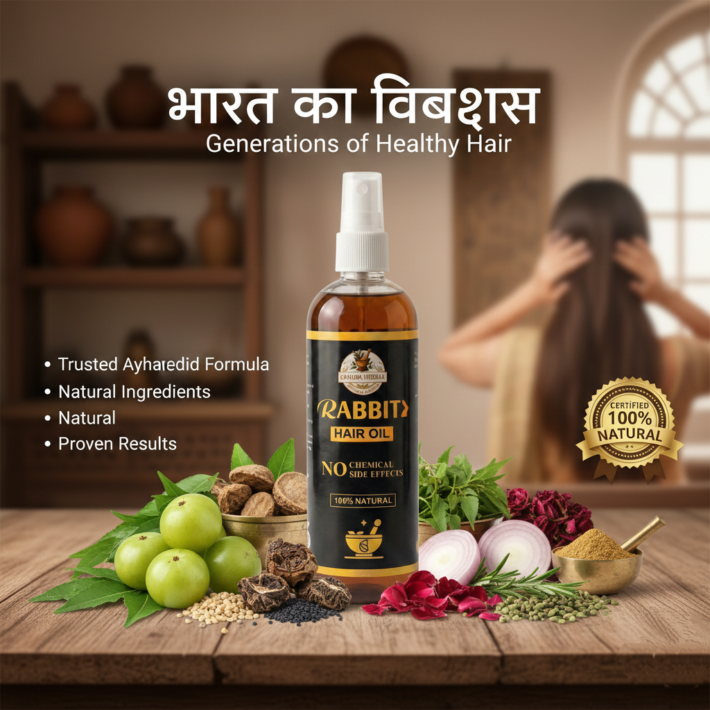 Rabbit Herbal Hair Oil – 100% Stronger, Healthier Growth